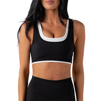 Nouveau soutien-gorge de sport 2026 à blocs de couleur, maintien élevé, bretelles croisées, en Spandex/Nylon, design faux deux pièces, hauts absorbant les chocs