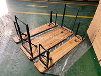 Ensemble de Table et chevet en bois de pin massif, socle robuste pour le Camping en plein air