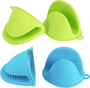 Heat Insulation Dotted Eco-Friendly Pinch Grips Cooking Gloves Finger Protector Mini <b>Silicone</b> Oven Mitts - Product Image 1
