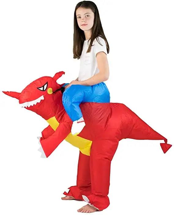 Traje inflable para niños, disfraz de dinosaurio, T Rex
