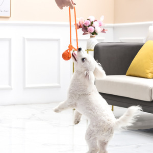 Jouet en corde solide, balle en caoutchouc durable à mâcher pour animaux de compagnie, entraînement de récupération, taille moyenne - Product Image 2