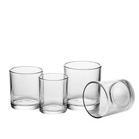 Vases à bougies vides de luxe personnalisés en gros, pots à bougies ronds transparents en verre de 200 ml (7 oz) pour la fabrication de bougies avec couvercle en bambou en vrac