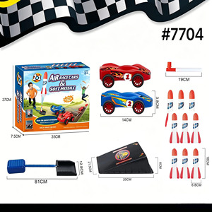 Jouets de sport d'extérieur 2 en 1 : Ensembles de lancement de fusées et de voitures de course avec pompe à pied, voitures en plastique, fusées en mousse et lanceurs à pompe à pied - Product Image 5