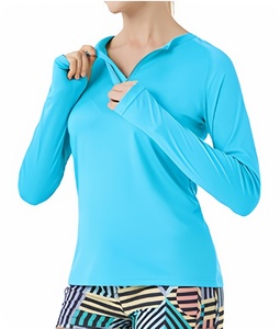 Chemises de randonnée à fermeture éclair 1/4 pour femmes, vêtements de sport, protection solaire UPF50+, séchage rapide, manches longues, personnalisables - Product Image 5
