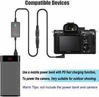 AC-PW20 Coupleur CC USB-C Adaptateur secteur Ensemble pour Sony Alpha A6500 A6400 A6300 A7 A7II A7RII A7SII A7S A7S2 A7R A7R2 RX10 Caméra