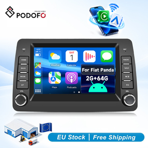Podofo 7Inch Android Car Stereo 2+64GB Wireless CarPlay Android Auto Fit For Fiat Panda 2002-2012 GPS <b>WiFi</b> Dual Knobs EQ ODM/OEM - Product Image 1
