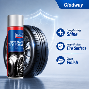 <span class=keywords><strong>Mousse</strong></span> pour pneus de moto Glodway 560ml, nettoyant pour roues de voiture, spray protecteur noir brillant pour caoutchouc, <span class=keywords><strong>anti</strong></span>-âge, soin et brillance - Product Image 1