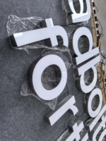 Lettres lumineuses LED en acrylique brossé et acier inoxydable haut de gamme, option de suspension, précision et haute qualité pour les grands projets
