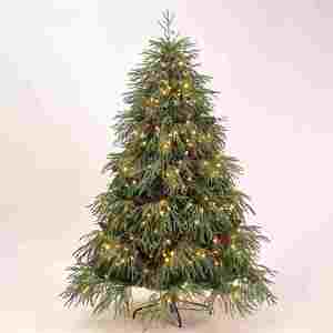 Sapin de Noël artificiel automatique en PE pur, feuilles de saule, décoration verte de Noël - Product Image 1