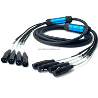 Câble multipaire XLR 4 canaux, câble audio de scène multipaire, câble multipaire XLR mâle vers femelle pour microphone
