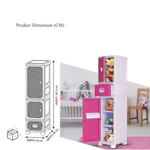Foldable Stackable Plastic <b>Storage</b> Box with Rattan Drawer and <b>Clothes</b> Hanging Rod Space Saving Wardrobe Organizer for Home - Product Image 3