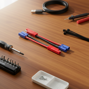 Dây dẫn đồng trần 10AWG 300mm, đầu nối DAJIANG 2 lõi 2 chân SAE sang đầu cắm EC5 F/M, dùng cho ô tô, động cơ, pin năng lượng mặt trời - Product Image 3