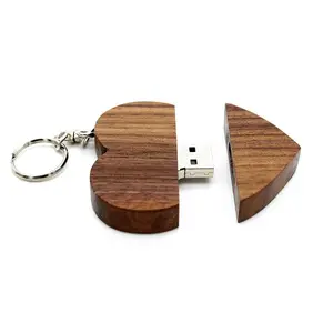 木製ペンドライブ8GB16GB32GBハート型USBウェディングギフトUSBカスタム刻印ロゴ