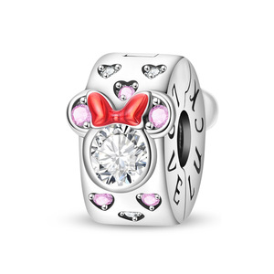 <b>Cute</b> and playful jewelry made of white brass, including a mouse, heart, travel boat, Rubik's Cube, and compass pendant - Product Image 3