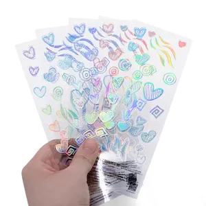 Custom Design Logo Decoration Stickers Clear Gold Foil Printing Kiss Cut Stickers Sheets