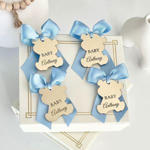 Étiquettes personnalisées en acrylique pour ours en peluche - Cadeaux de baptême, première communion, anniversaire, mariage - Durables, imperméables, pour tous les âges - Product Image 3