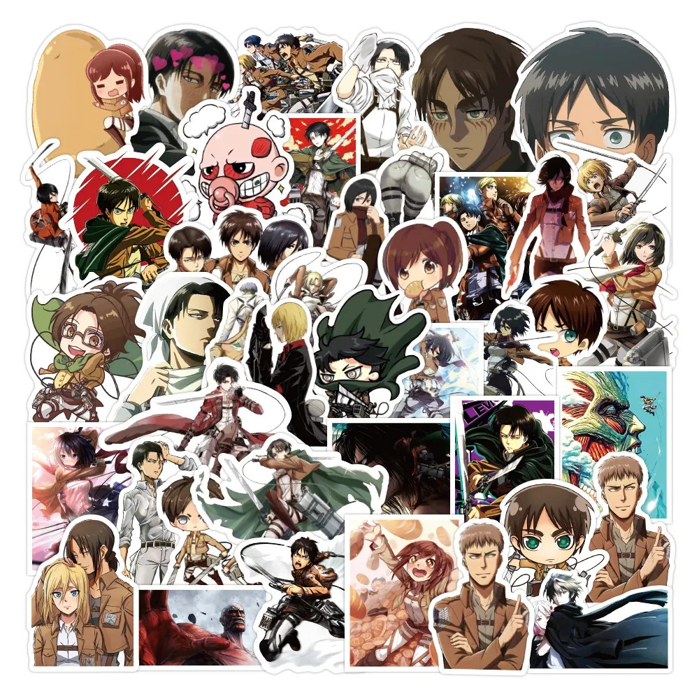 100pcs Attack on Titan Stickers Music Vintage Band Doodle Stickers Guitars, Motorcycles, Luggage, Cars, and Snowboard Stickers
