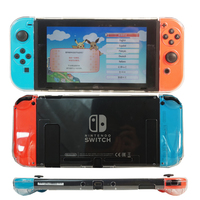 Coque de protection dure pour Nintendo Switch transparente, en cristal TPU, solide, protection arrière