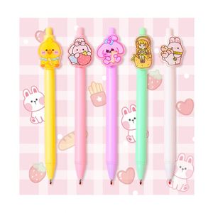 Custom Charm Cartoon Ballpoint <b>Pen</b> Soft Cute Fashion Color Cute <b>Acrylic</b> Rubber Clip Ballpoint <b>Pen</b> - Product Image 1
