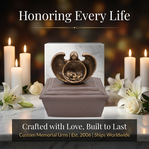 Urna Funeraria per Ceneri di Neonati Completamente Personalizzabile, Scatola per Ceneri in Resina Artigianale OEM, Urne Commemorative di Medie Dimensioni Fatte a Mano - Product Image 2