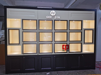 Vitrine à bijoux murale de luxe sur mesure avec éclairage LED et serrure de sécurité, armoire de présentation de bijoux encastrée haut de gamme