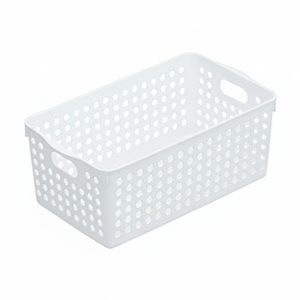 Cesto portaoggetti bianco largo Inomata - Product Image 1