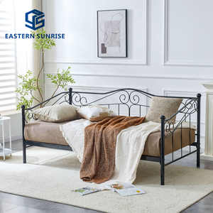 बेडरूम लिविंग रूम के लिए भंडारण स्टील सोफे के साथ विंटेज शैली इनडोर डेबेड धातु बिस्तर - Product Image 2