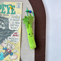 En gros, Pendentif de sac et porte-clés en peluche Céleri de la série Légumes Amusants (dessin animé), Cadeau pour parc d'attractions