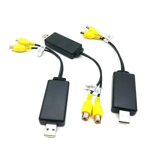 Adaptador de saída de vídeo USB para Cvbs, interface RCA, cabo de entrada USB, 2 portas, saída de vídeo para rádio automotivo, acessórios, reprodutor de TV Android