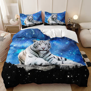 <span class=keywords><strong>Housse</strong></span> <span class=keywords><strong>de</strong></span> <span class=keywords><strong>couette</strong></span> en polyester personnalisée avec photo, imprimée en 3D, écologique, motif <span class=keywords><strong>Tigre</strong></span> Rose Rouge, pour chambre à coucher - Product Image 5