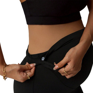 3057 Europe et États-Unis Automne <span class=keywords><strong>Hiver</strong></span> Nouveaux Pantalons Évasés Taille Haute pour Femmes Enceintes Leggings de Maternité pour le Ventre et les Hanches - Product Image 5