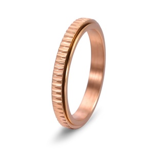 แหวนหมุนได้ สแตนเลสสตีล 3 มม. สีโรสโกลด์ ดีไซน์เรียบหรูมีสไตล์ - Product Image 2