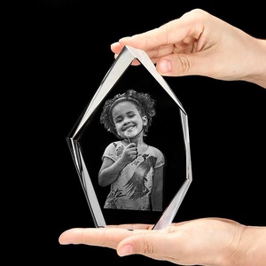 HBLWholesale Bulk 3D Laser Engrave Blank Crystal Diamond Shape Clear Glass Blank for Laser Photo <strong>Memorial</strong> <strong>Gift</strong> - Product Image 2