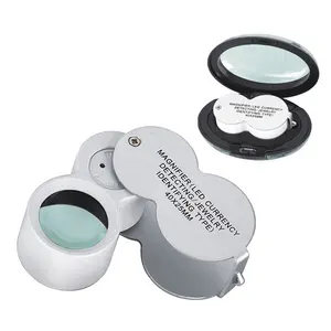 Пользовательские 40X светящиеся Драгоценности лупа для глаз Складные светодиодные световые увеличительные очки для драгоценных камней ювелирные изделия