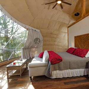 Experience Luxury in <b>Glamping</b> Geodesic Dome <b>Tent</b> With Glass and Canvas - Product Image 6