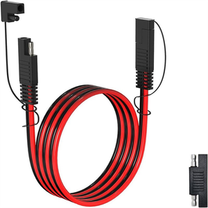 SAE公/母插头IP67汽车太阳能防水延长电缆，带防尘罩铜触点和电脑外壳 - Product Image 1