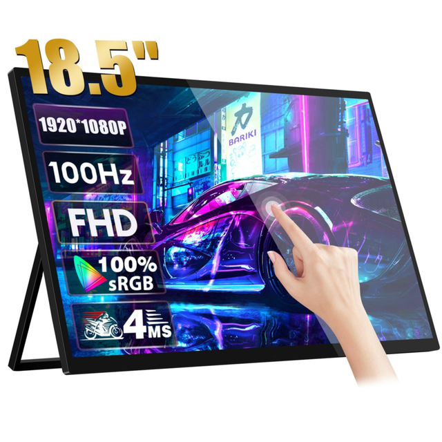 4K Portable Monitor Touchscreen 15.6'' 10 Point Touch UHD Dual USB C Integrated Narrow Bezel UHD Laptop Display with Type-C HD