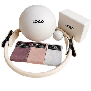 Factory Pilates Reformer Yoga Sets Custom Logo Yoga Socks Ball Circle Resistance <b>Bands</b> Set Durable for <b>Workout</b> - Product Image 1