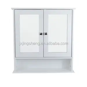 Деревянная мебель для хранения ванной комнаты настенный шкаф для ванной комнаты с полкой и зеркалом