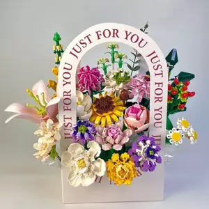 Handheld Flower Box Handcrafted Paper Bags for Teacher's Day Flower Arrangement Bouquet Wrapping Carton