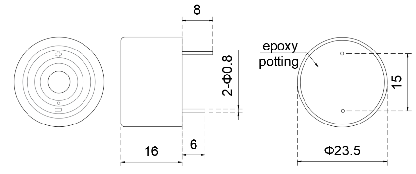 Factory 23mm 12V Small Piezo Battery Powered Buzzer Types for