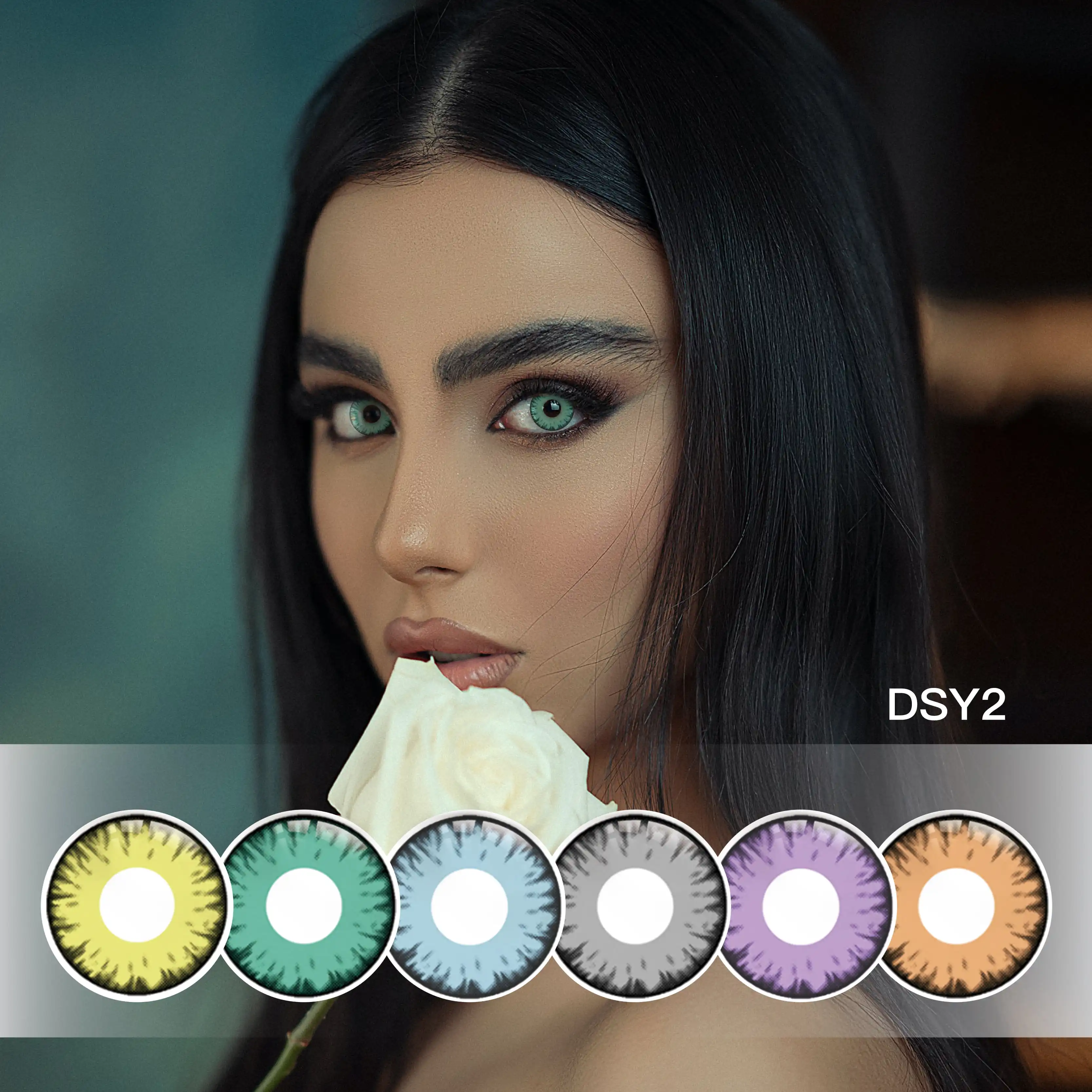 DSY2 Verycolor Green Yellow Color Lens Hot Selling Color Contact Lens Wholesale Price Monthly Contact New Arrival
