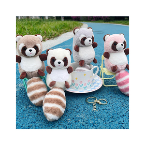 Factory Price Wholesale Animal Doll Raccoon Plush Pendant Soft Keyring Custom Bag Cute Animal Plush Toy Keychain