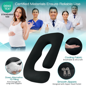 Almohada de <span class=keywords><strong>embarazo</strong></span> de soporte de cuerpo completo con tela de enfriamiento para comodidad durante toda la noche y alivio del <span class=keywords><strong>dolor</strong></span> - Product Image 4