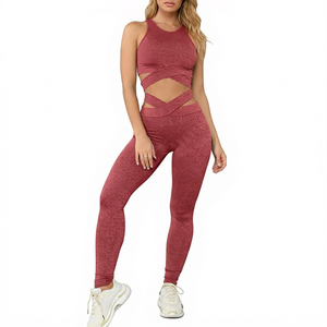 Nouvelle Collection : Ensemble de Sport Deux Pièces Grande Taille Respirant – Soutien-Gorge de Yoga et Legging Taille Haute 100% Polyester – Tenue de Sport Toutes Saisons - Product Image 1