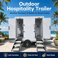 Toilettes mobiles compactes à double réservoir autonome avec chasse d'eau à pédale pour événements extérieurs et mariages