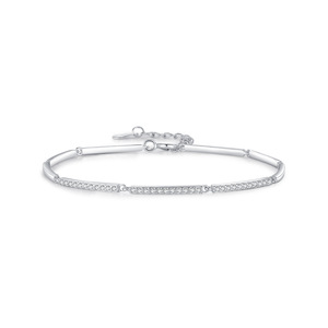 S925 Silver Diamond Hypoallergenic Polished <b>Bracelet</b> Silver Chain BracChannel Setting Minimalist Everyday Wear Unisex Jewelry - Product Image 1