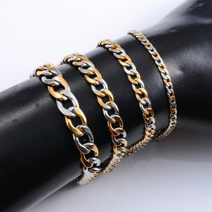 Bracelet en acier inoxydable pour femmes et hommes, chaîne cubaine pour main, pied, cheville, bijoux en métal de couleurs mélangées, accessoires de fabrication de bijoux, cadeau - Product Image 3