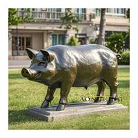 Sculpture de buffle en bronze grandeur nature, artisanale, statue d'animal sauvage en métal pour la décoration extérieure de la ferme
