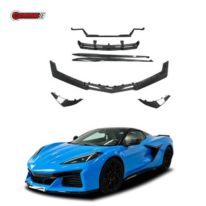 Kit carrosserie complet en fibre de carbone sèche style OEM pour Chevrolet Corvette Z06 C8, avec lèvre de pare-chocs, jupes latérales et diffuseur en carbone pré-imprégné véritable - Product Image 1